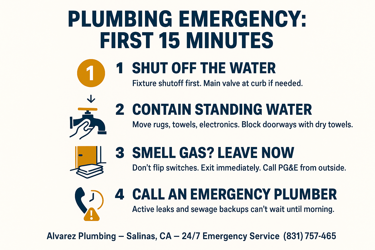 What to Do in the First 15 Minutes of a Plumbing Emergency